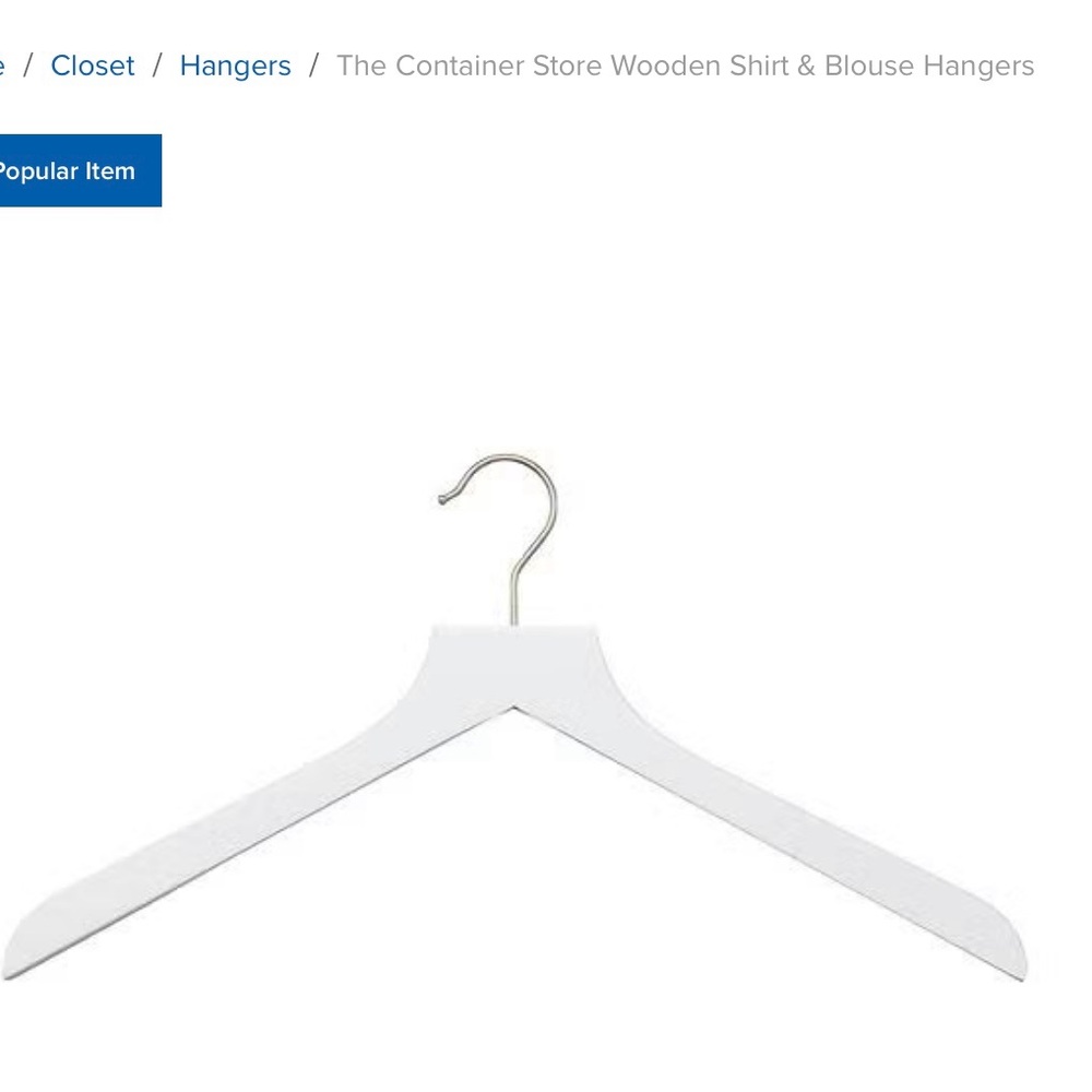 The Container Store White Wooden Hangers